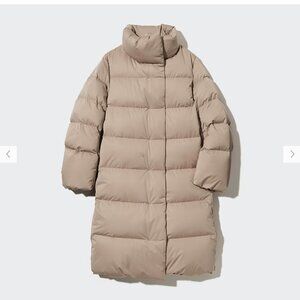 Uniqlo Powder Feel Down Long Coat - BEIGE Size: WOMEN XXS